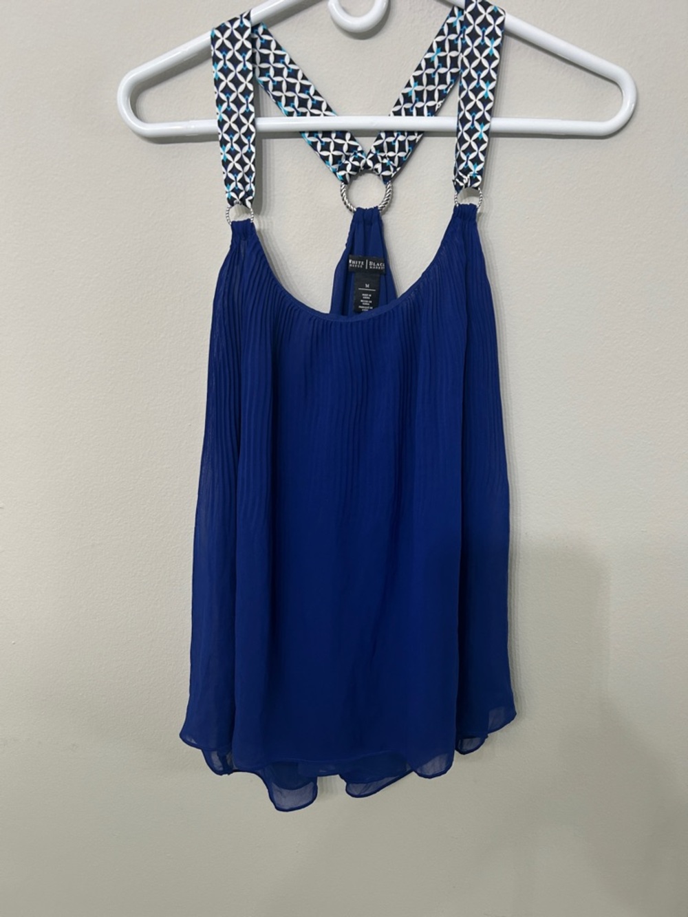 Women’s White House Black Market Halter Blouse Medium Blue